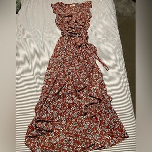 Max Studio Midi Hi-Low Wrap Dress